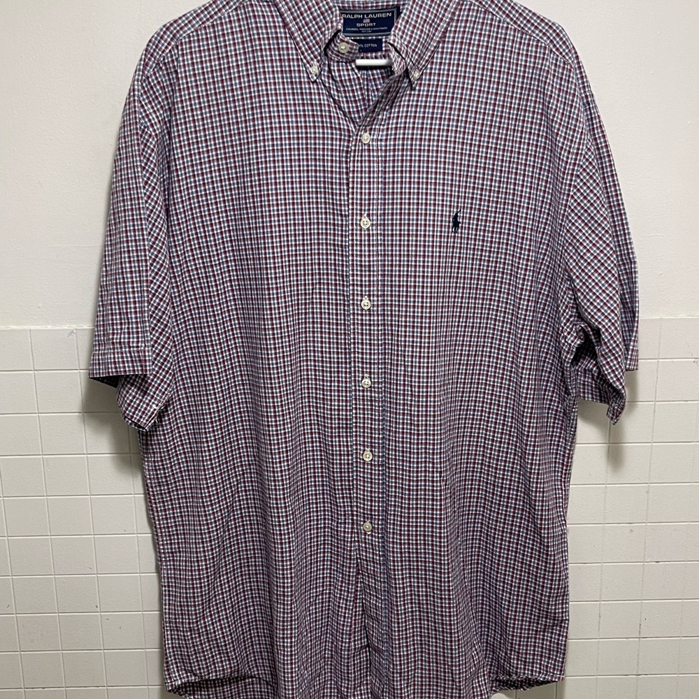 Ralph Lauren Men's Plaid Shirt - Red and Blue